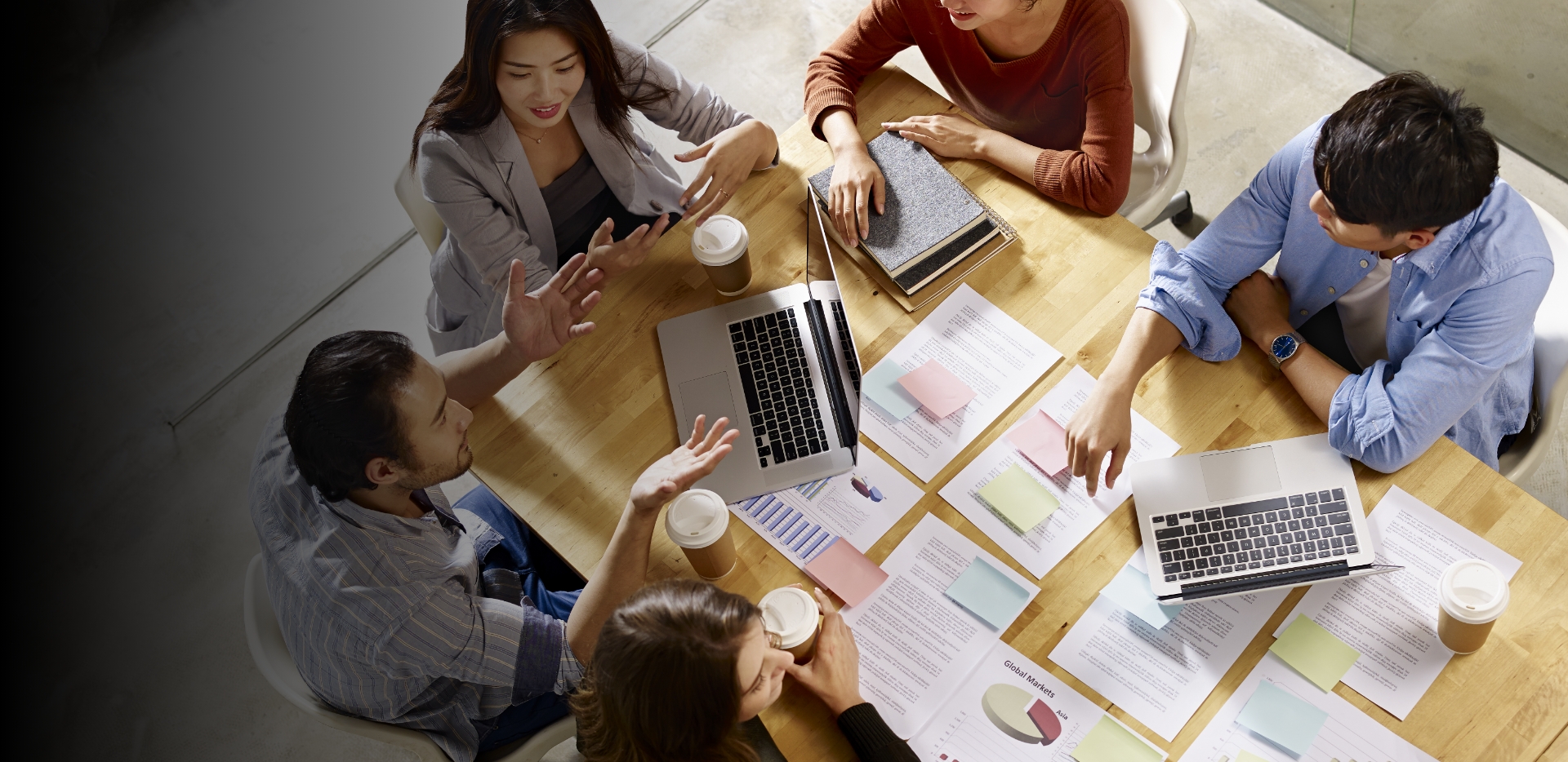 Consultants discussing a business project